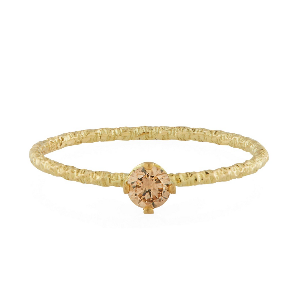 Homespun Solitaire Ring, Champagne Diamond