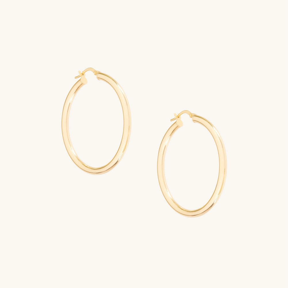 Grand Tubetti Gold Hoops (Pair)