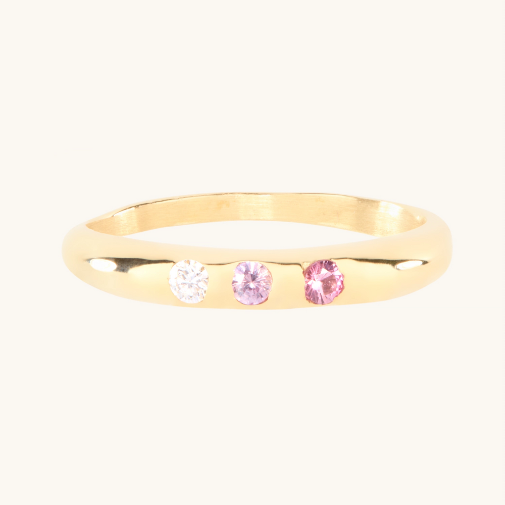 Gradient Barnes Ring, Pink Sapphire