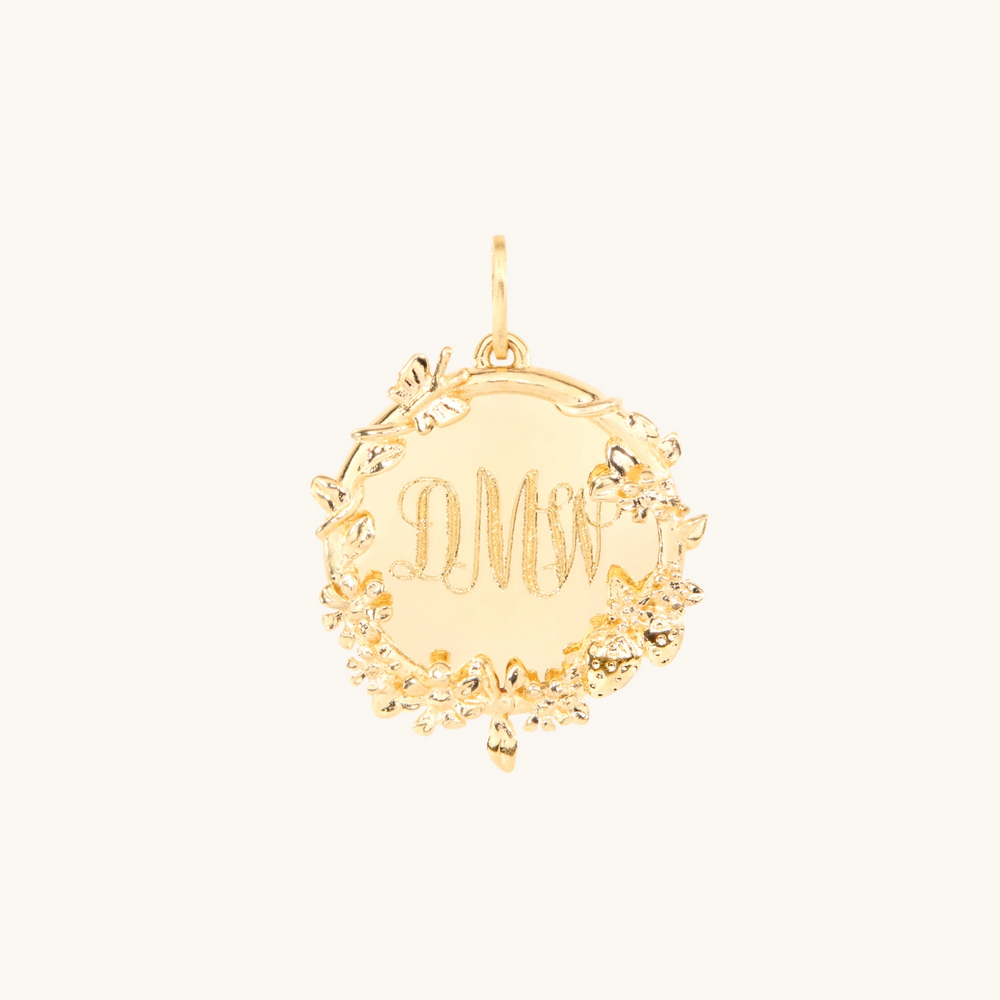 Flower Garland Gold Medallion