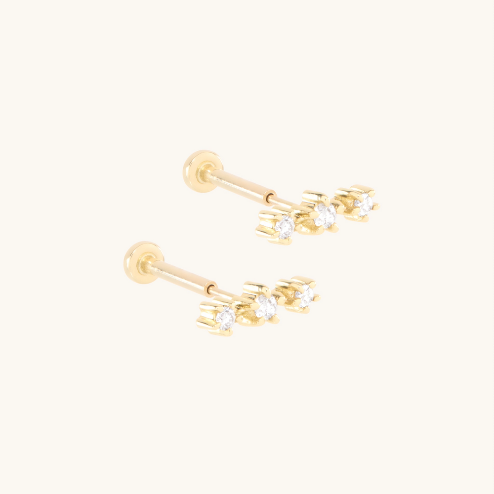 Flat Back Diamond Snippet Stud (Single)