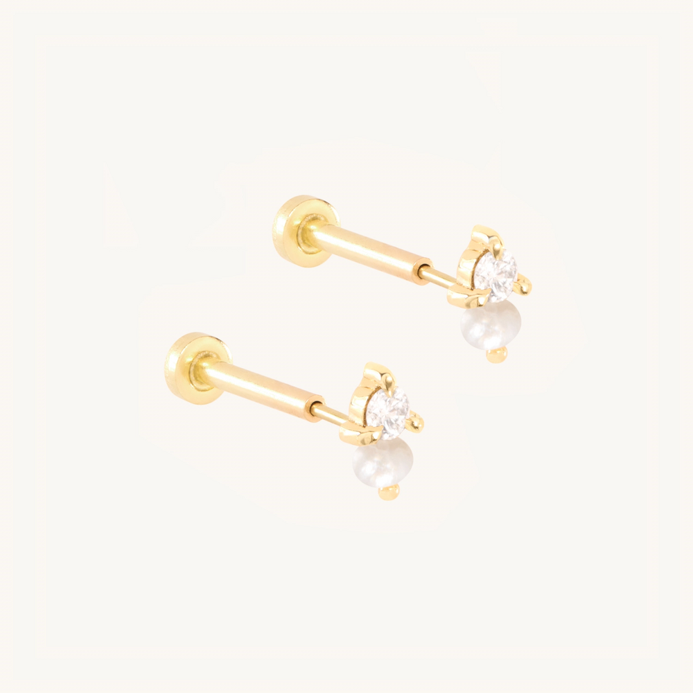 Flat Back Dewdrop Stud (Single)