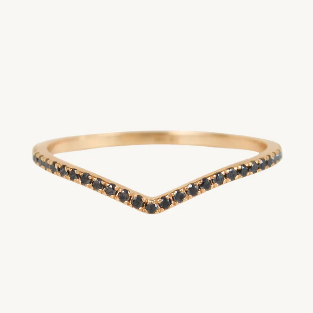 Fairy Light Eternity Black Diamond Curved Band