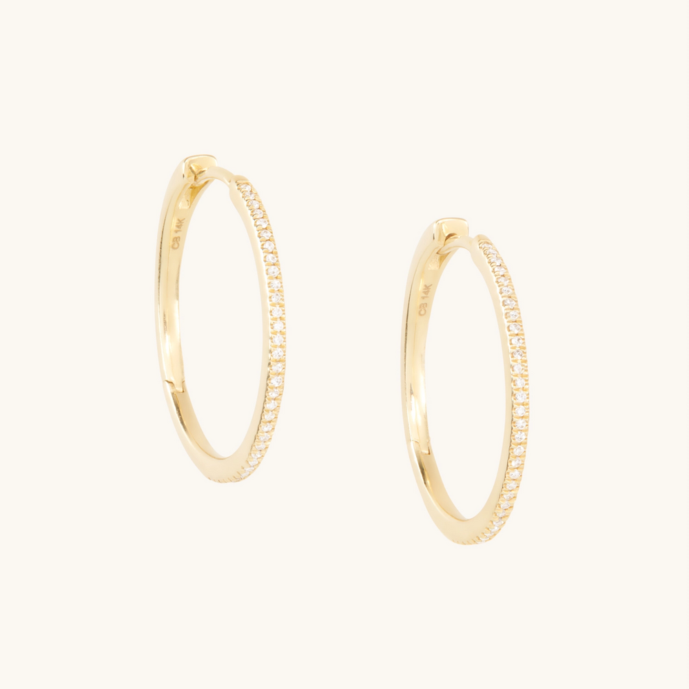 Fairy Light Diamond Hoops, Grand (Pair)