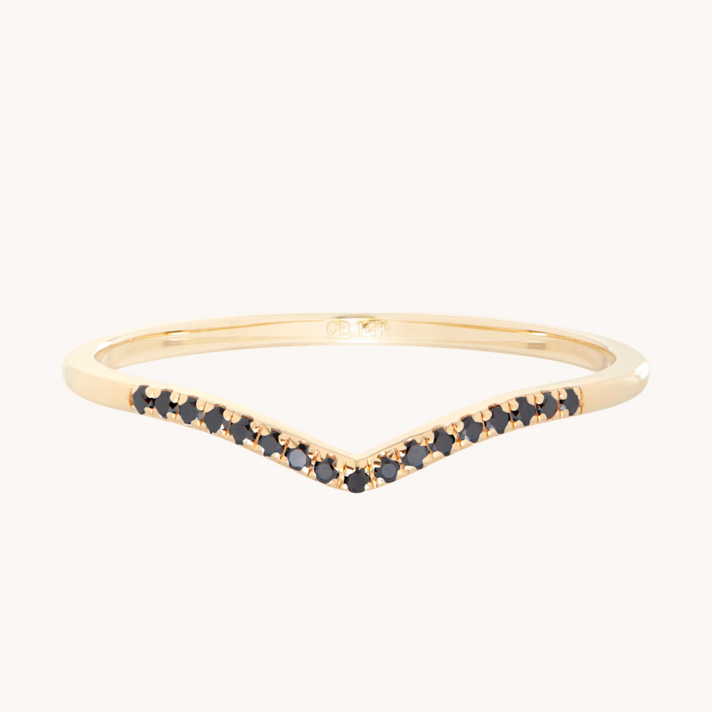 Fairy Light Demi-Pavé Black Diamond Curved Band