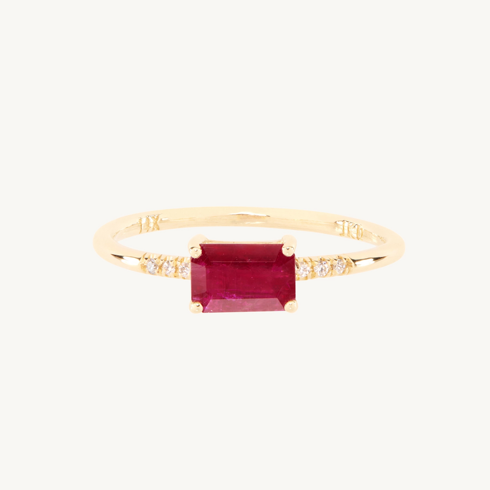 East West Ruby Ring