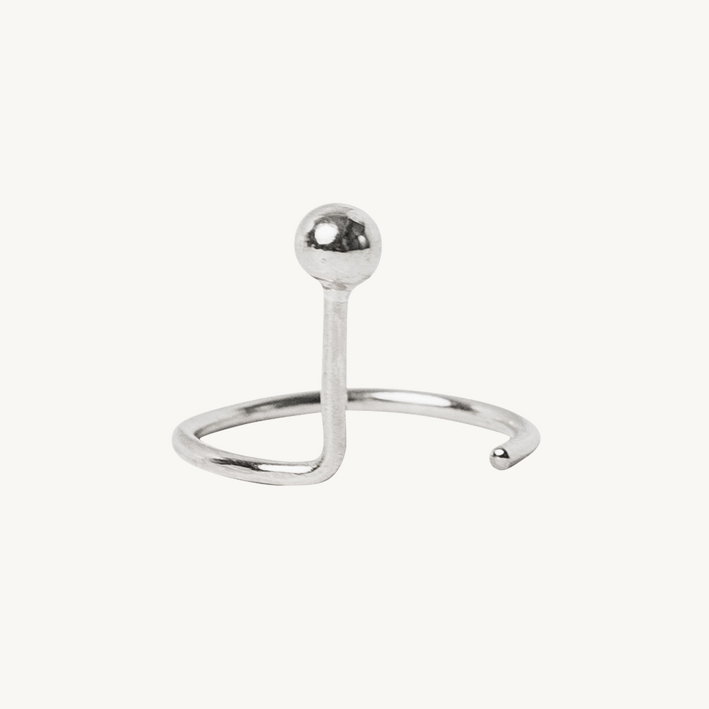 Ear Nut Earring, Silver (Single)
