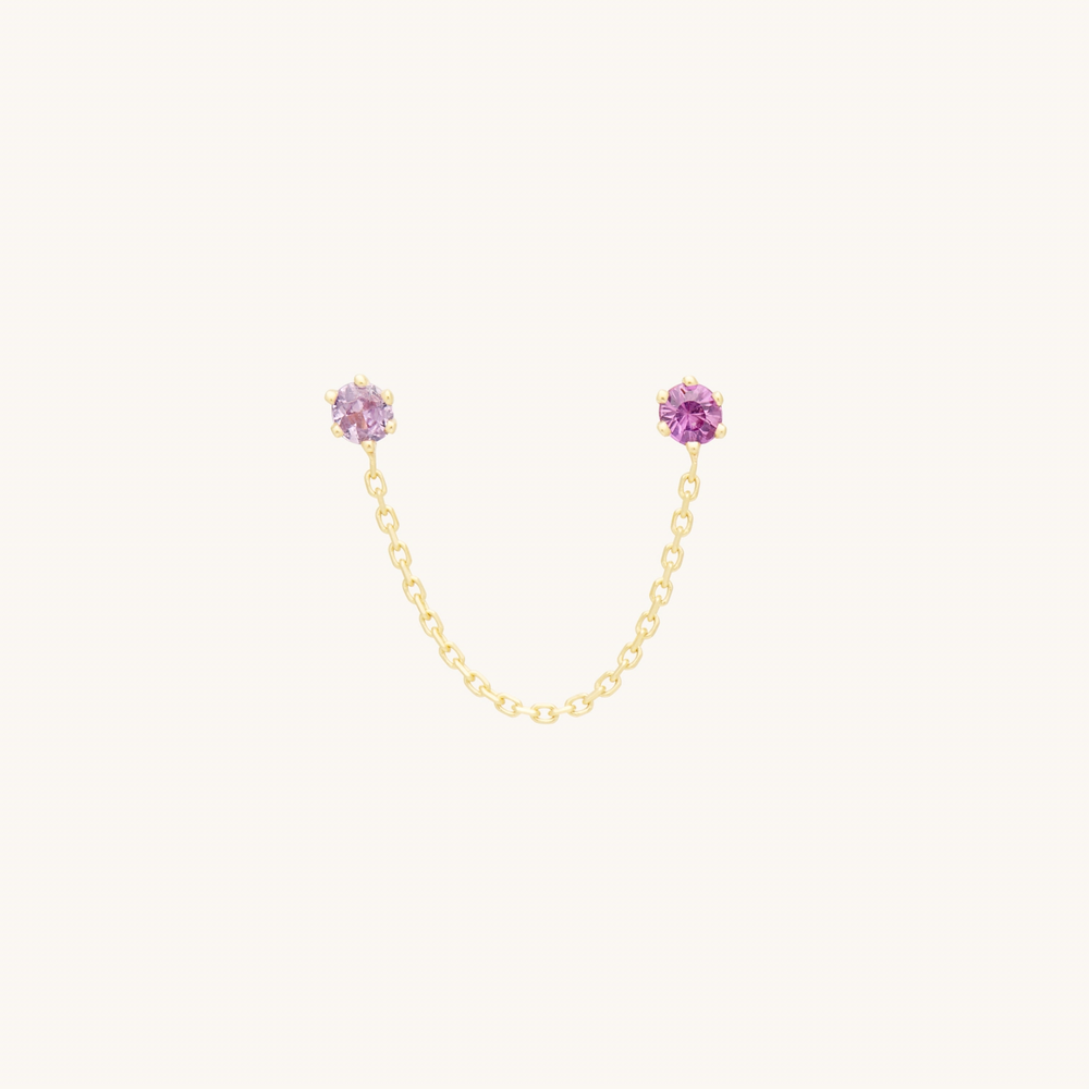 Double Pink Sapphire Draped Earring (Single)