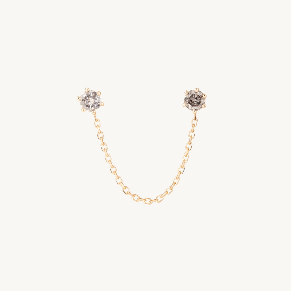 Double Gray Diamond Draped Earring (Single)