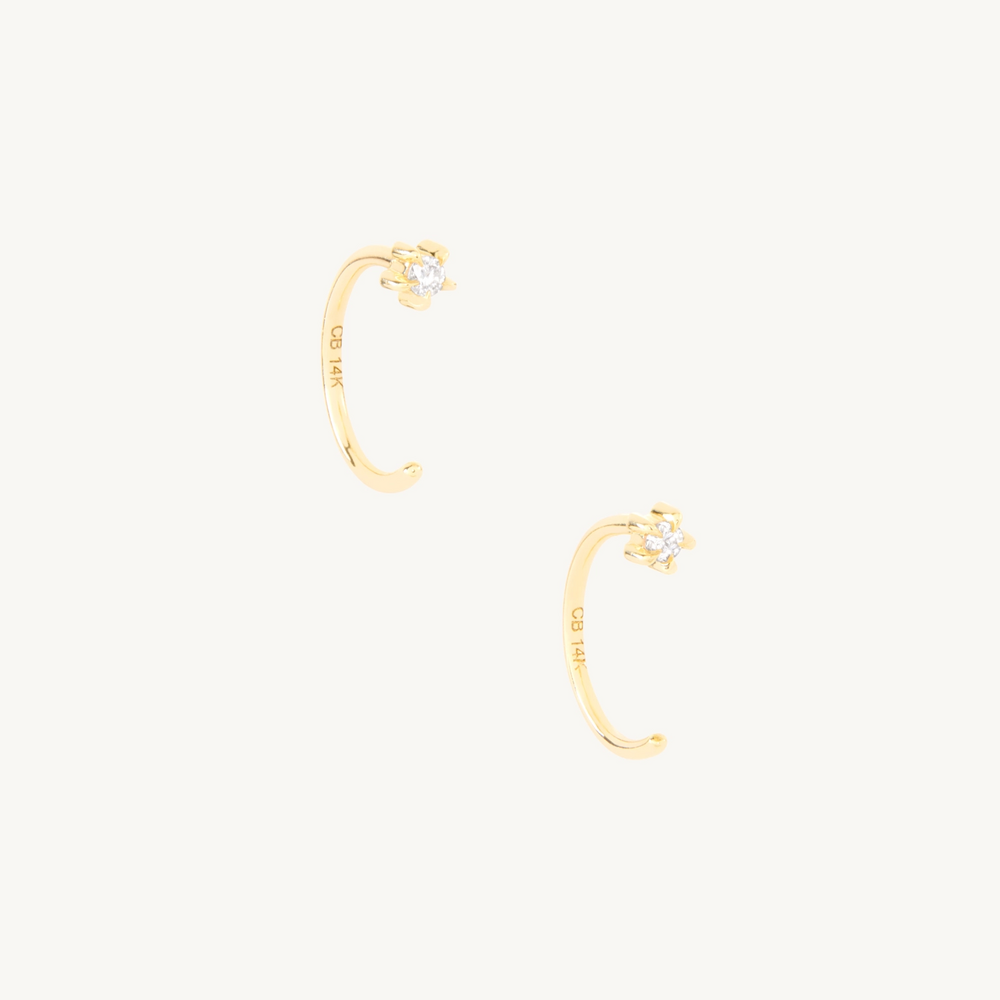 Diamond Snippet Open Huggie Hoop (Single)