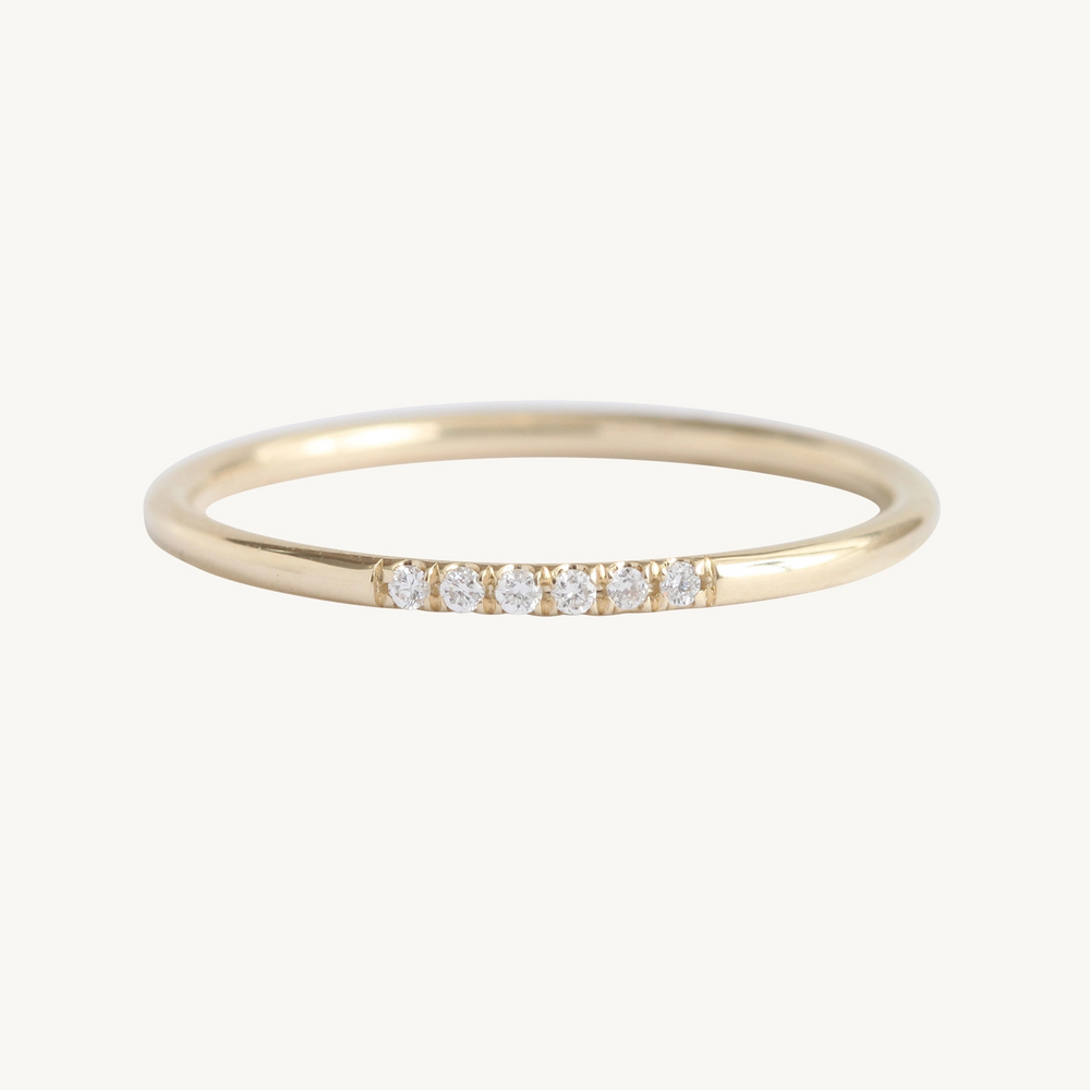 Semi Pave Ring, White Diamond
