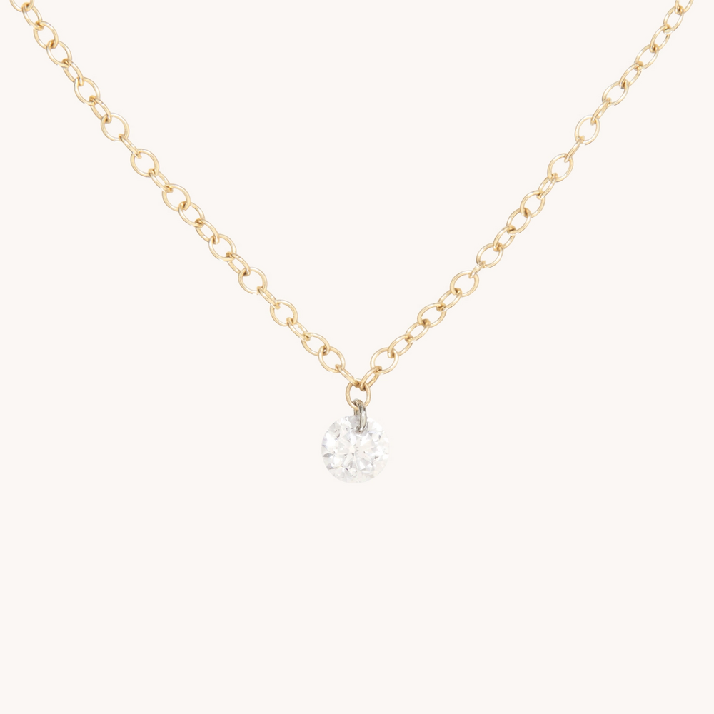 Diamond Pinprick Necklace, Yellow Gold