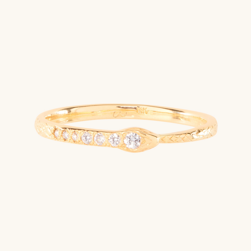 Diamond Ouroboros Snake Ring
