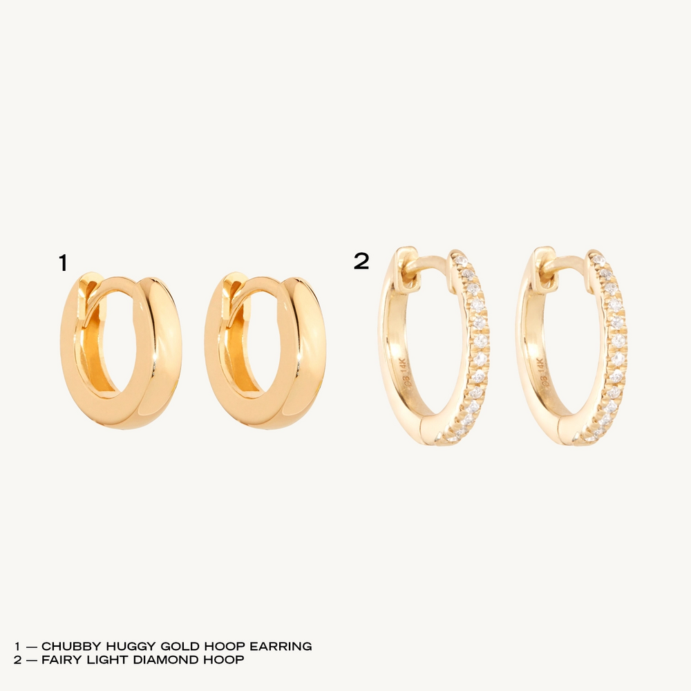 Diamond Huggy Hoop Set