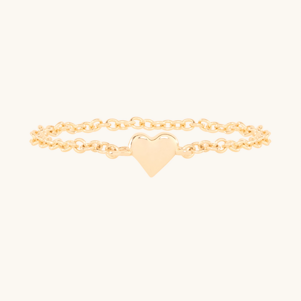 Tiniest Heart Chain Ring