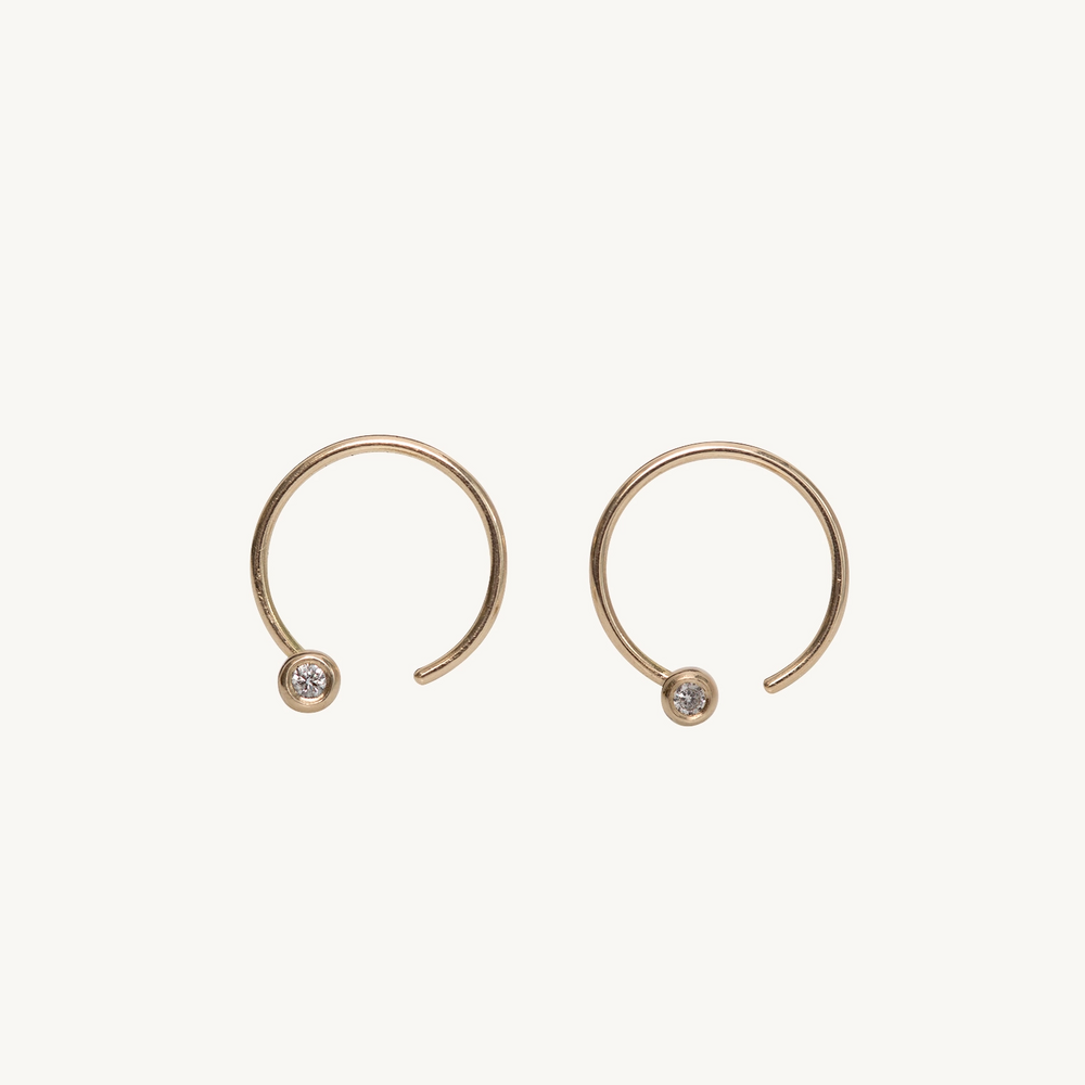 Diamond Ear Nut Earring, Yellow Gold (Single)