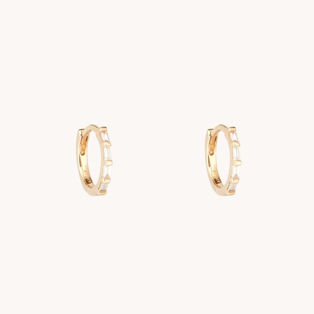 Diamond Baguette Hoop (Single)