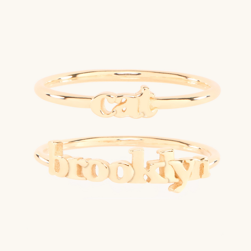 Tiniest Gold Name Ring