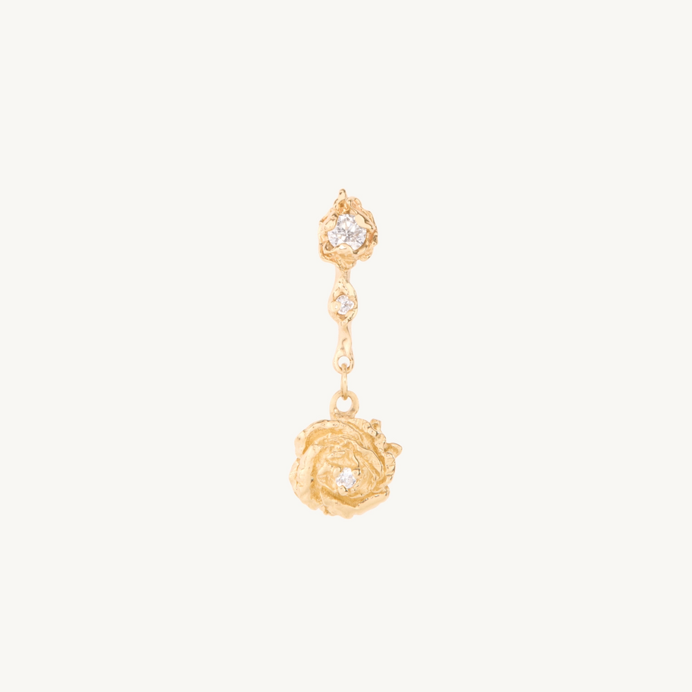 Dewy Rose Drop Earring (Single)