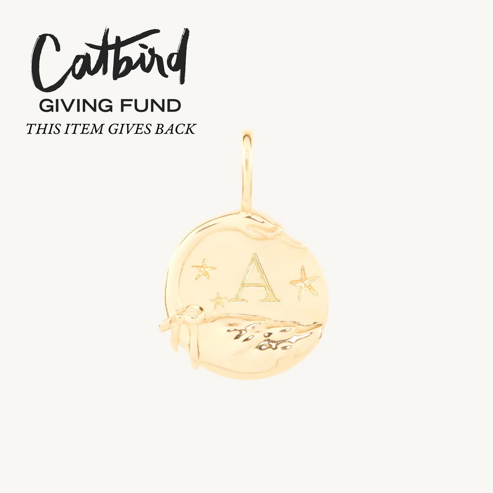 Dear Swan Engravable Charm, Yellow Gold