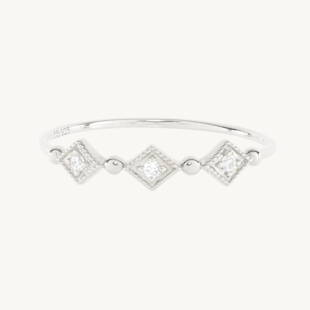 Cuckoo Ballet Diamond Ring, Silver